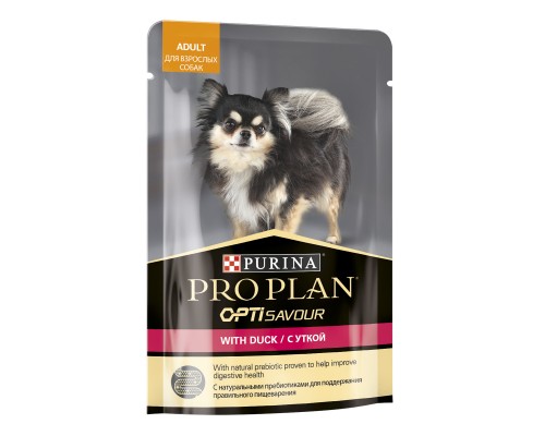 Purina Pro Plan консервы паучи  для взрослых собак: кусочки в соусе с уткой 85 г