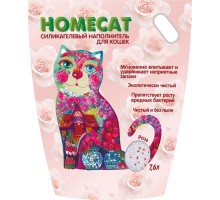 Homecat наполнитель силикагелевый наполнитель для кошачьих туалетов с ароматом розы 7,6 л