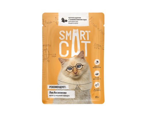 Smart Cat набор паучей 5+1 для взрослых кошек и котят: кусочки курочки с тыквой в нежном соусе 510 г