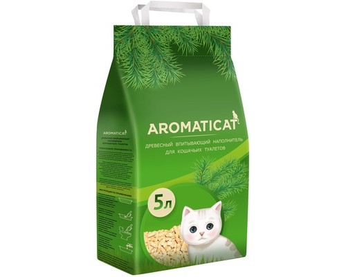 AromatiCat древесный впитывающий наполнитель 15 кг