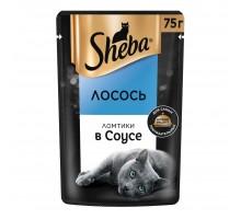 Sheba паучи для кошек "Ломтики в соусе с лососем", 75г