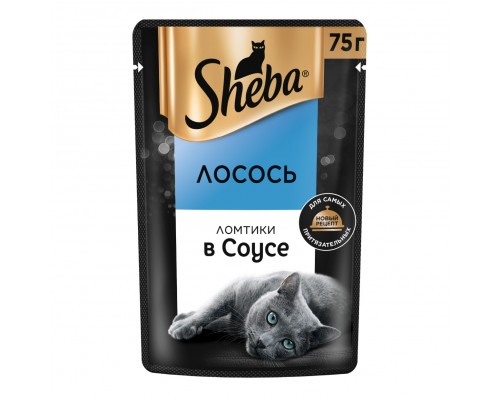 Sheba паучи для кошек "Ломтики в соусе с лососем", 75г