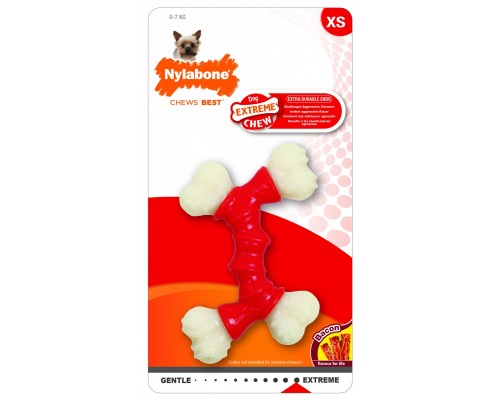 Nylabone двойная косточка, экстра-жесткая, аромат бекона, XS 81 г