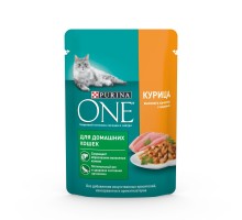 Purina One паучи с курицей и морковью для домашних кошек