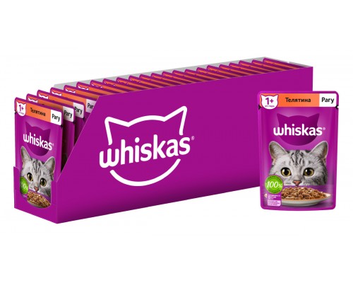 Whiskas влажный корм для кошек, рагу с телятиной