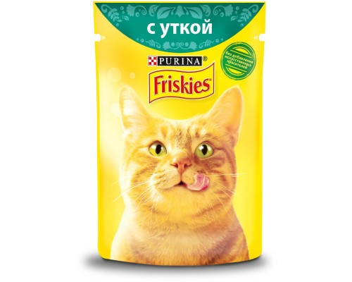 Friskies  для взрослых кошек, с уткой в подливе