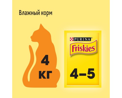 Friskies  для взрослых кошек, с уткой в подливе