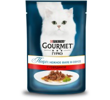 Gourmet влажный корм Перл Нежное филе для кошек, с говядиной в соусе