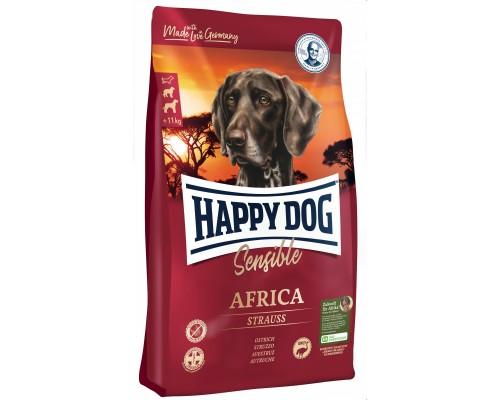 Корм Happy dog беззерновой для собак с мясом страуса "Африка" 2,8 кг