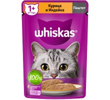 Whiskas влажный корм для кошек паштет из курицы с индейкой