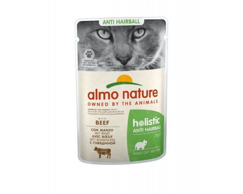 Almo Nature (консервы) паучи с говядиной для вывода шерсти у кошек