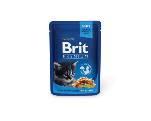 Brit паучи Premium для котят, с курицей 100 г