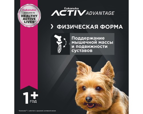 Корм Eukanuba для взрослых собак миниатюрных пород, с птицей 1,5 кг