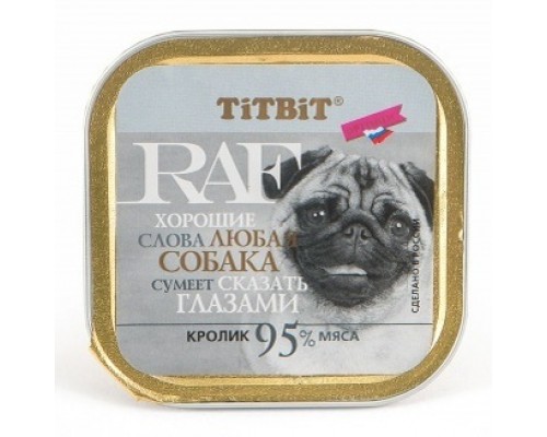 TiTBiT паштет для собак RAF с кроликом 100 г