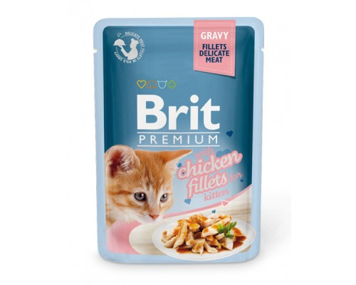 Brit паучи Premium для котят: кусочки из куриного филе в соусе 85 г