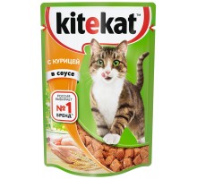 Kitekat влажный корм для кошек, c курицей в соусе