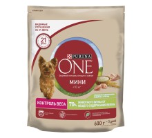 Корм Purina One "Здоровый вес" для собак мелких пород, склонных к набору веса, с высоким содержанием индейки и с рисом 1,5 кг