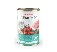 Italian Way Консервы  безглютеновые, для собак всех пород: профилактика аллергии, форель и черника, низкокалорийные 400 г