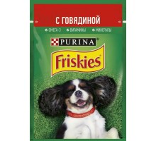 Friskies влажный корм для взрослых собак, кусочки с говядиной в подливе 85 г