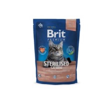 Корм Brit  Premium Cat для стерилизованных кошек, с лососем, курицей и куриной печенью 1,5 кг