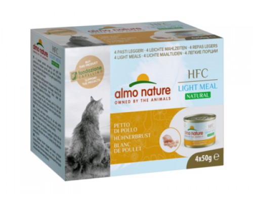 Almo Nature (консервы) набор низкокалорийных консервов для кошек (4 шт. по 50 гр) с куриной грудкой