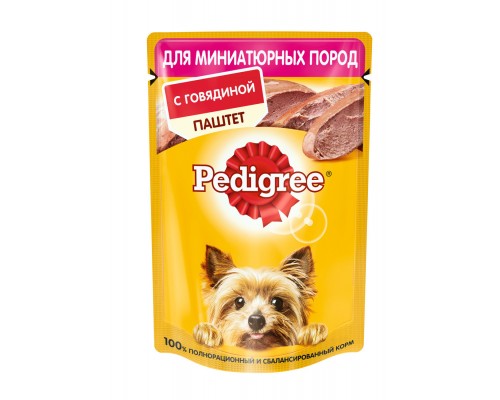 Pedigree влажный корм для взрослых собак маленьких пород паштет с говядиной