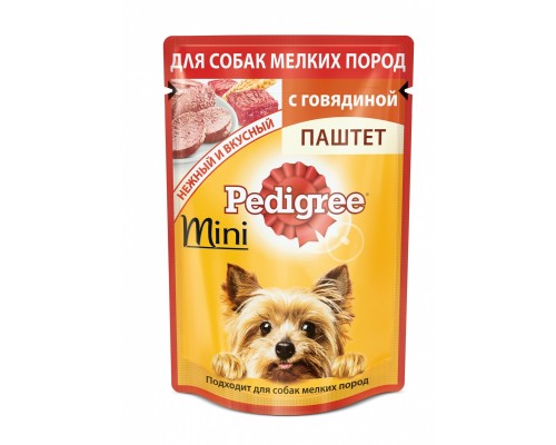 Pedigree влажный корм для взрослых собак маленьких пород паштет с говядиной