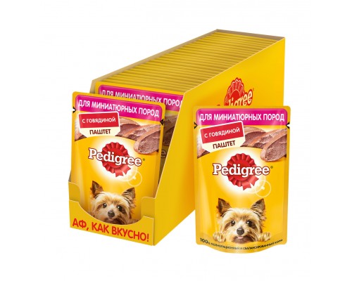 Pedigree влажный корм для взрослых собак маленьких пород паштет с говядиной