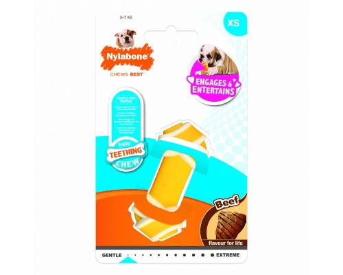 Nylabone жевательная косточка для щенков, с ароматом говядины 67 г