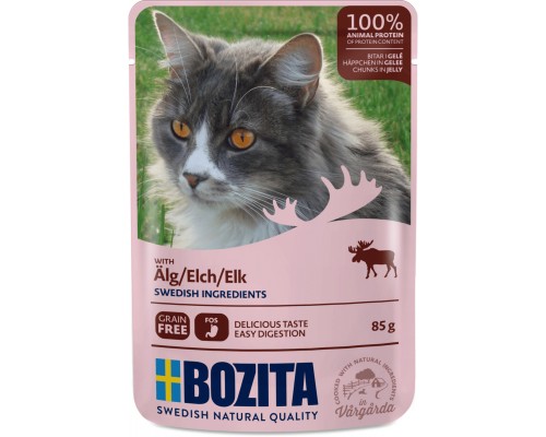 Bozita кусочки в желе для кошек, с лосем 85 г