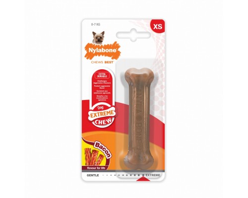 Nylabone косточка экстра-жесткая с ароматом бекона, для собак разных пород XS