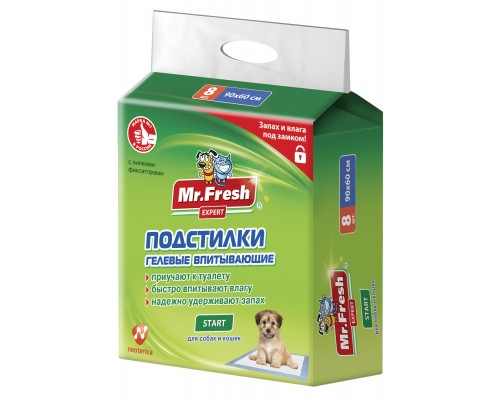 Mr.Fresh подстилка-пеленка для кошек и собак Expert  Super, впитывающая, 40 см*60 см, 10 см шт 40*60 см