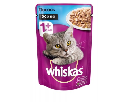 Whiskas влажный корм для кошек, желе с лососем