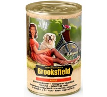 Brooksfield консервированный корм для собак, с говядиной индейкой и рисом 400 г