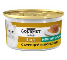 Gourmet влажный корм Gourmet Голд Нежные биточки для кошек, с курицей и морковью