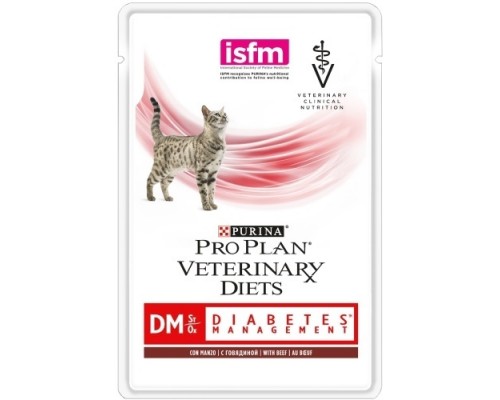 Purina Pro Plan Veterinary Diets кусочки в соусе для кошек при сахарном диабете с говядиной