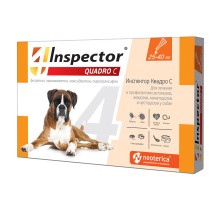 Inspector  Quadro капли на холку для собак 25-40 кг, от клещей, насекомых, глистов 0.4 мл