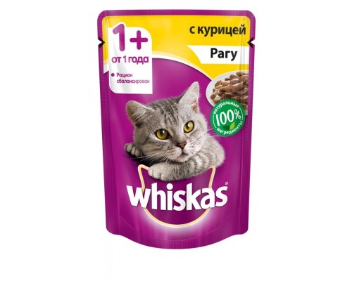 Whiskas влажный корм для кошек, рагу с курицей