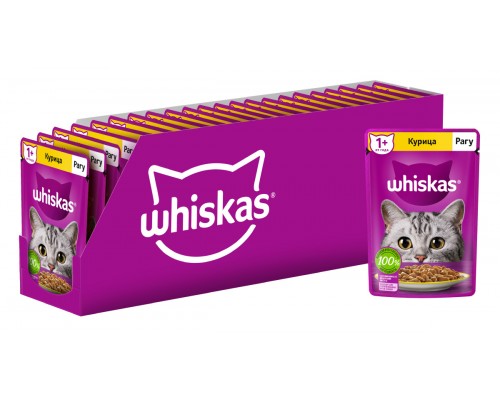 Whiskas влажный корм для кошек, рагу с курицей