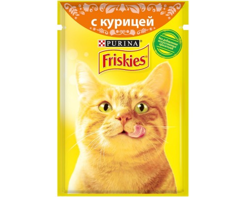 Friskies для взрослых кошек, с курицей в подливе