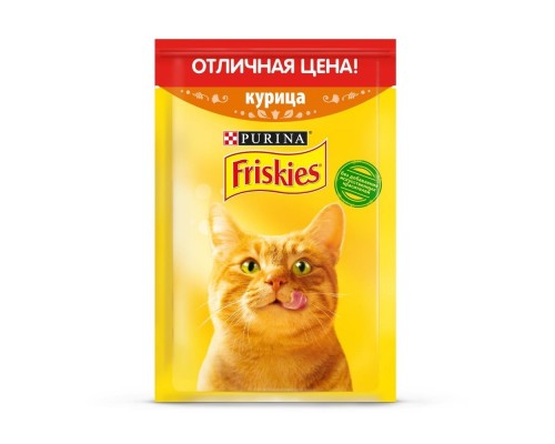 Friskies для взрослых кошек, с курицей в подливе