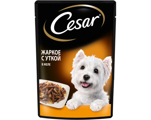 Cesar влажный корм для взрослых собак, жаркое с уткой 85 г