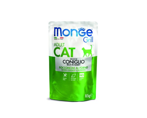 Monge monge Cat Grill Pouch, паучи для взрослых кошек, итальянский кролик