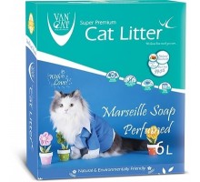 Van Cat комкующийся наполнитель с ароматом марсельского мыла, 6л, коробка 5,1 кг