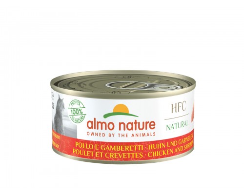 Almo Nature (консервы) консервы для кошек, с курицей и креветками, 55% мяса