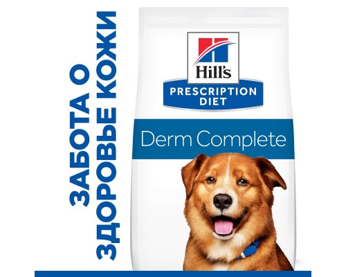 Hill's Prescription Diet  Derm Complete сухой корм для собак при аллергии на пищу и окружающую среду 12 кг