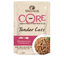 Wellness CORE  Tender Cuts паучи из лосося с тунцом в виде нарезки в соусе для кошек