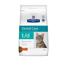 Hill's Prescription Diet t/d Dental Care для кошек при заболеваниях полости рта, диетический с курицей