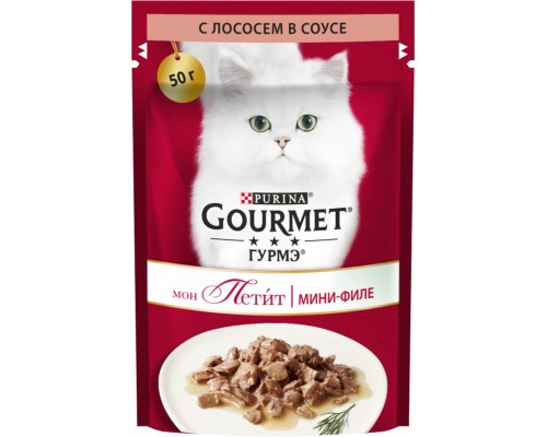 Gourmet влажный корм Gourmet Мон Петит для кошек, с лососем в соусе