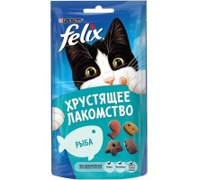 Felix хрустящее Лакомство. Корм сухой неполнорационный для взрослых кошек, со вкусом рыбы 60 г